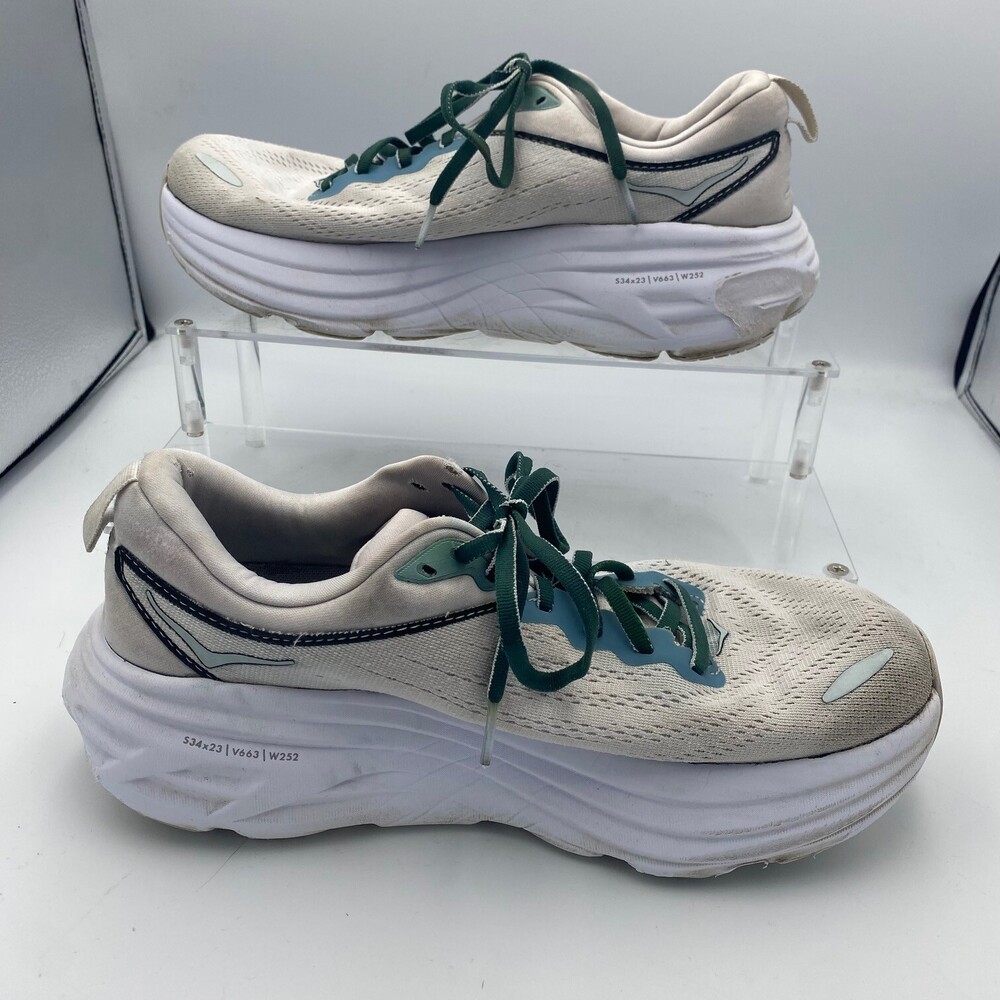 Hoka One One Bondi 8 1127952 WWH Womens Shoes Sz 11 B Running Gray Sneakers